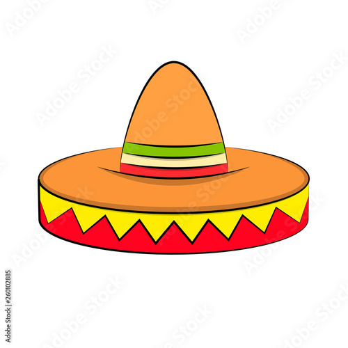 Sombrero Mexican Hat Colorful Vector Icon For Apps
