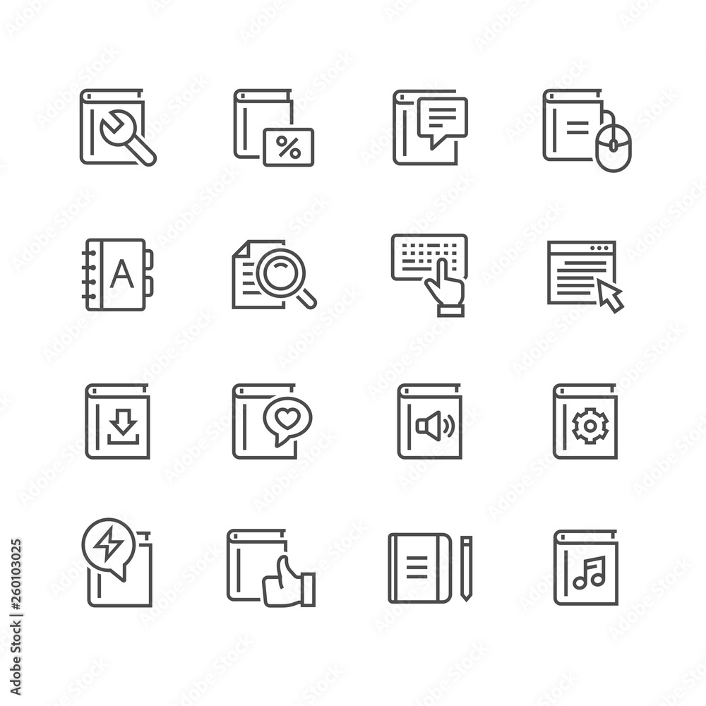 Set of book icons Set of book icons