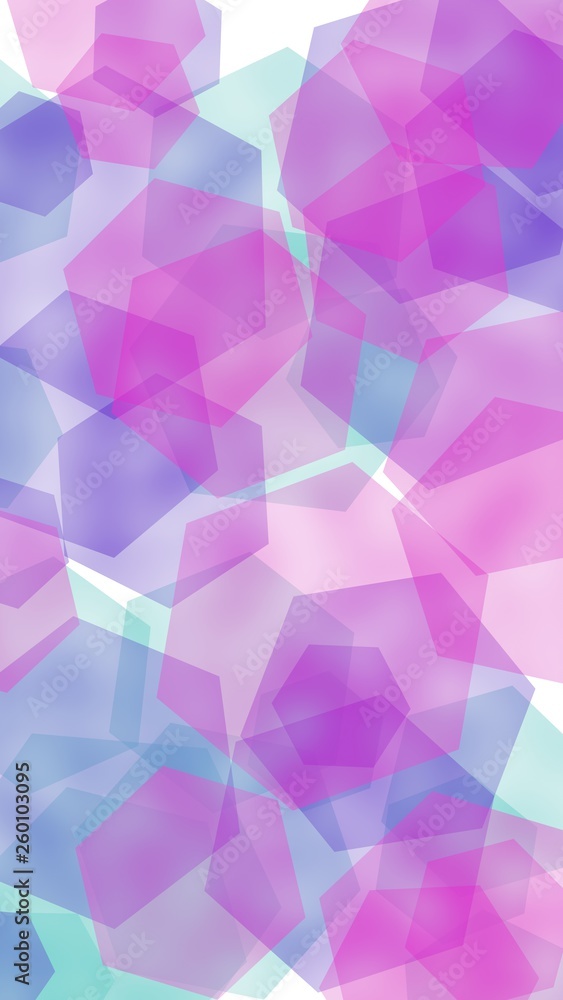 Multicolored translucent hexagons on white background. Vertical image orientation. 3D illustration Multicolored translucent hexagons on white background. Vertical image orientation. 3D illustration