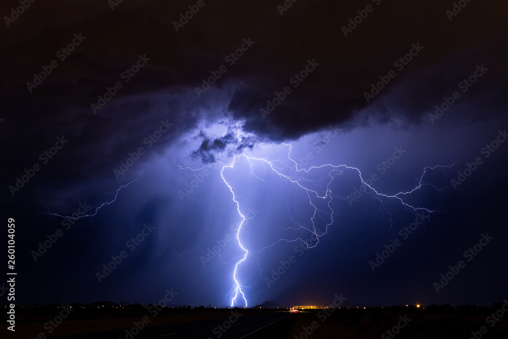 Thunder and lightning storm