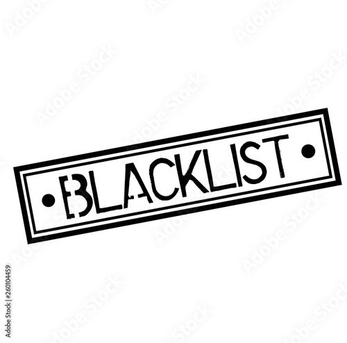BLACKLIST stamp on white