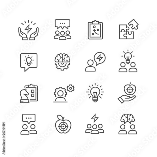Collection of startup thin line icons