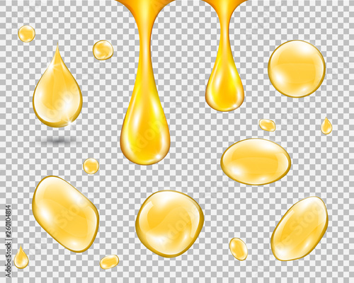 Gold drop of oil essence.