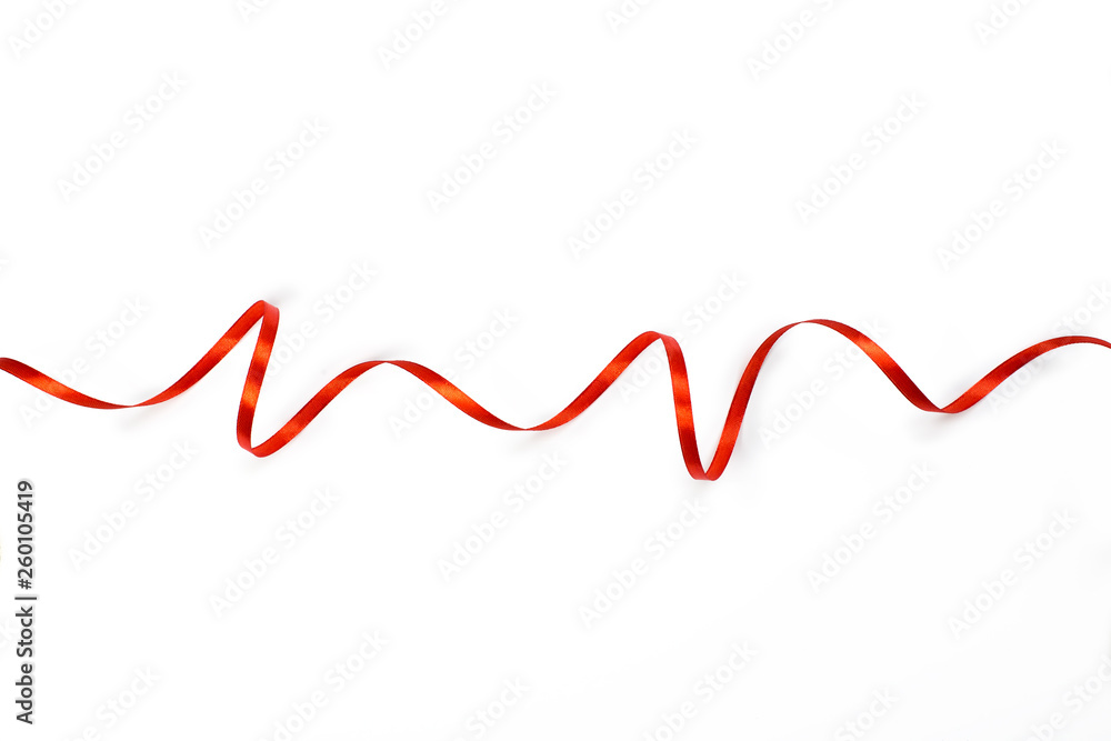 Red ribbon isolated on white