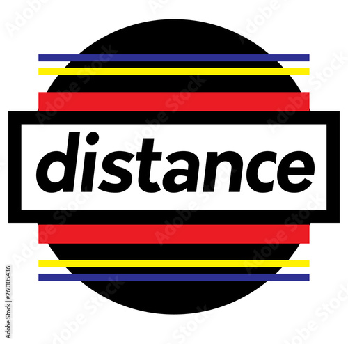 DISTANCE stamp on white