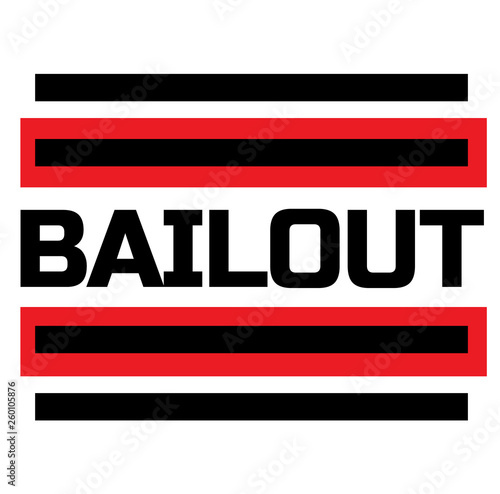BAILOUT stamp on white