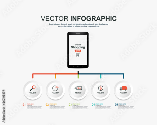 infographic shopping online concept template