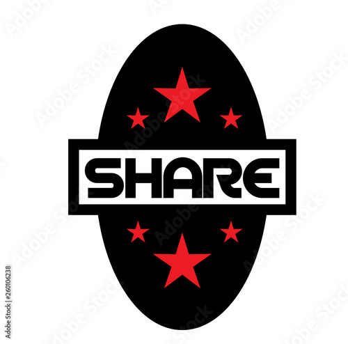 SHARE stamp on white