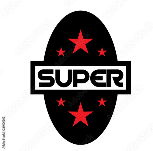SUPER stamp on white