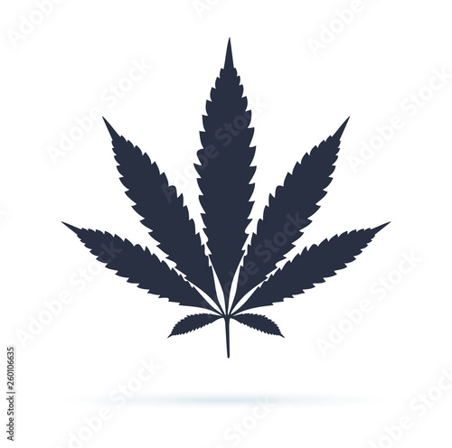 Cannabis sign icon. Vector icon. Dope ganja symbol, cannabis leaf silhouette. Medical weed legalize drug concept sign.