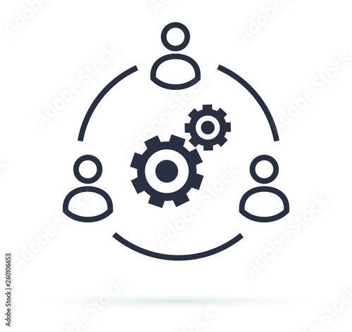 Business collaborate icon vector image. Teamwork Corporation Concept. Conceptual icon of businessteam working cohesively photo