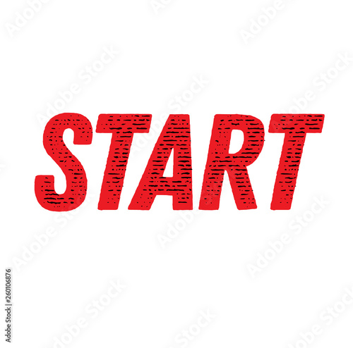 START stamp on white