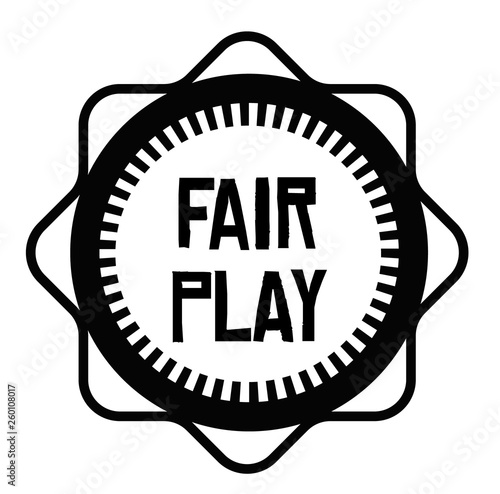 FAIR PLAY stamp on white