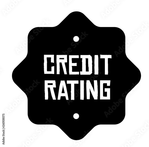 CREDIT RATING stamp on white