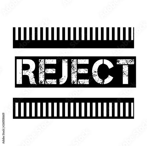 REJECT stamp on white