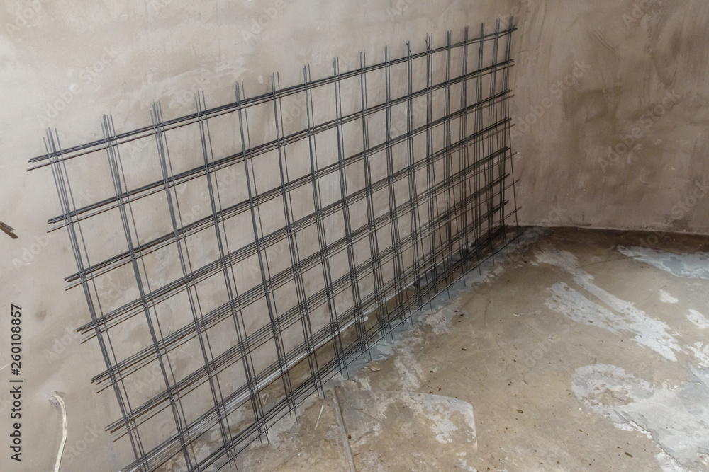 Metal grate for framework at construction site Metal grate for framework at construction site