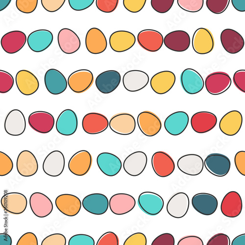 Painted ester eggs background. Vector seamless pattern.