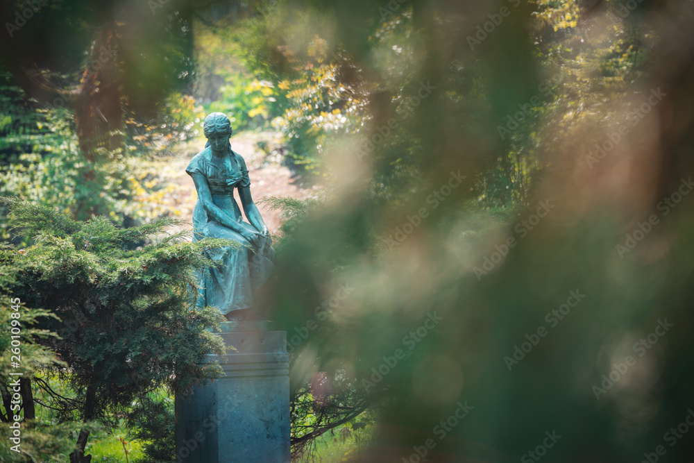 Fototapeta Statue of Cinderella (Cendrillon) at Josaphat Park Brussels