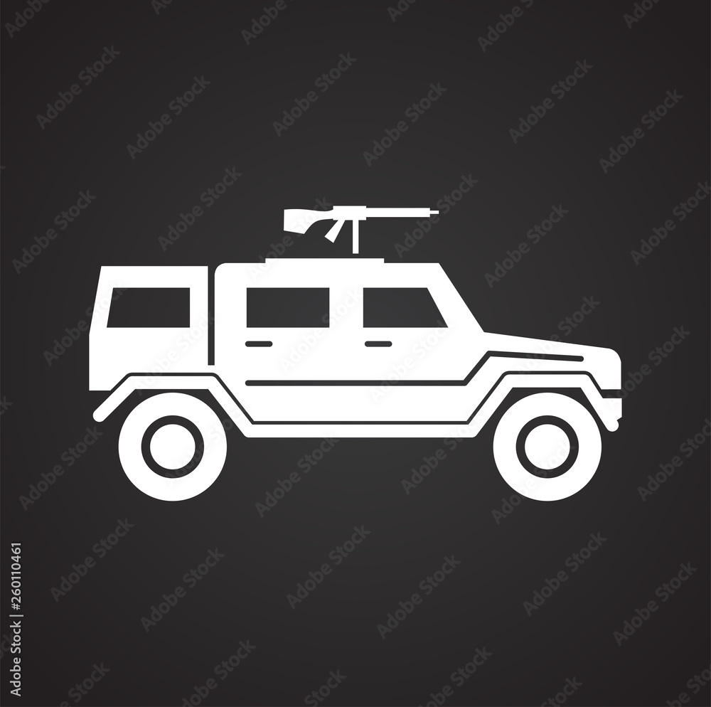 Military vehicle icon on background for graphic and web design. Simple vector sign. Internet concept symbol for website button or mobile app. Military vehicle icon on background for graphic and web design. Simple vector sign. Internet concept symbol for website button or mobile app.