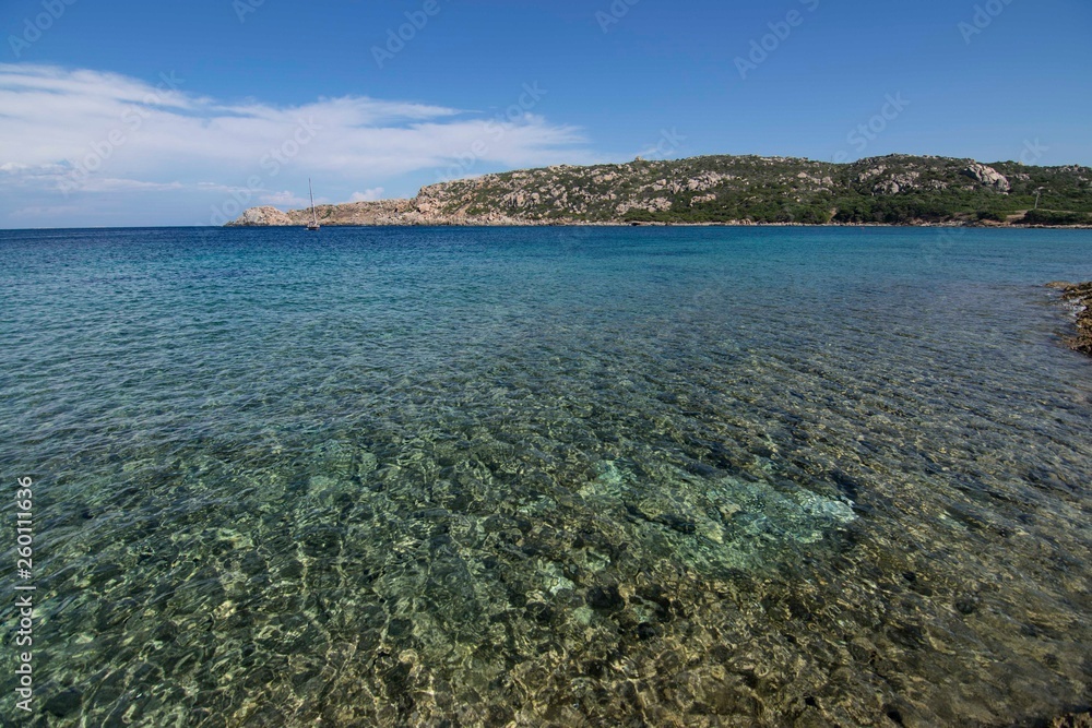 Panorama of the Rena di Levante beach in Sardinia