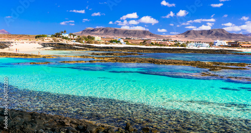 best beaches of Fueteventura - beautiful La Concha in El Cotillo.Canary islands photo