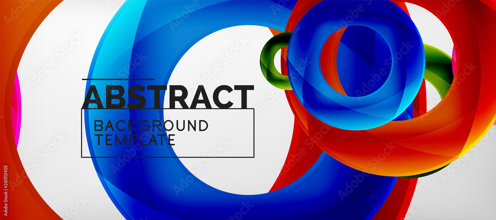 Flying circles geometric abstract background Flying circles geometric abstract background