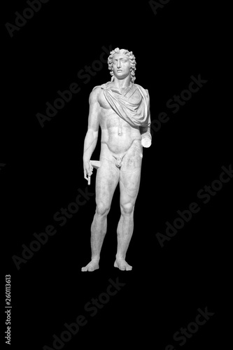 Isolated - Antique statue on black background