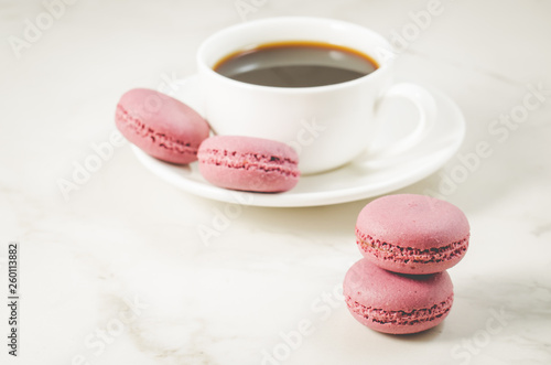 macaron on a white background close up, french dessert