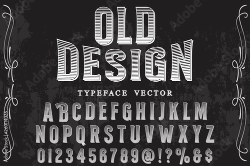 Font alphabet Script Typeface handcrafted handwritten vector label design old style.Shadow Effect.vintage Hand Drawn.Retro Typography.Vector Illustration.
