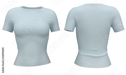 Woman t-shirt on white background. 3d rendering