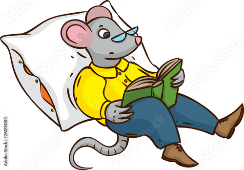 Mouse with Glasses and Book