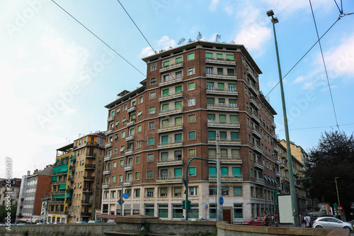 Apartment block in Aurora district Torino, Italy.