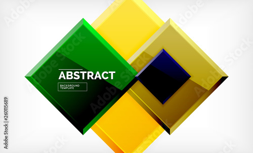 Geometric abstract background, modern square design