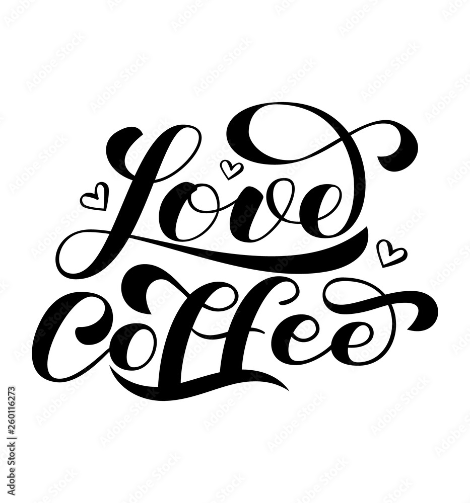 Coffee brush lettering. Vector illustration for banner or poster Coffee brush lettering. Vector illustration for banner or poster