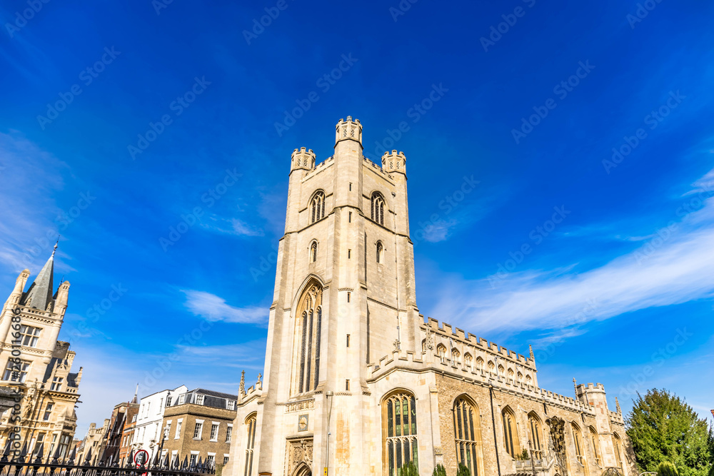 Church of Saint Mary the Great is landmark near King's college in Cambridge, England