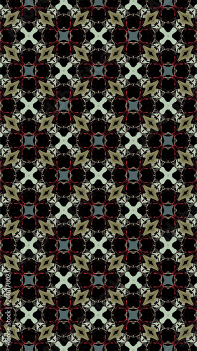 Ornate geometric pattern and abstract multicolored background