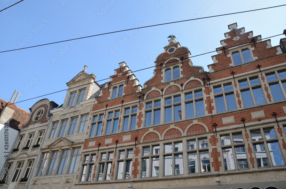 Brick buildings in Ghent, Belgium