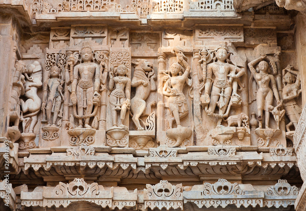 Bas-relief at famous ancient Jagdish Temple in Udaipur, Rajasthan, India. Bas-relief at famous ancient Jagdish Temple in Udaipur, Rajasthan, India.