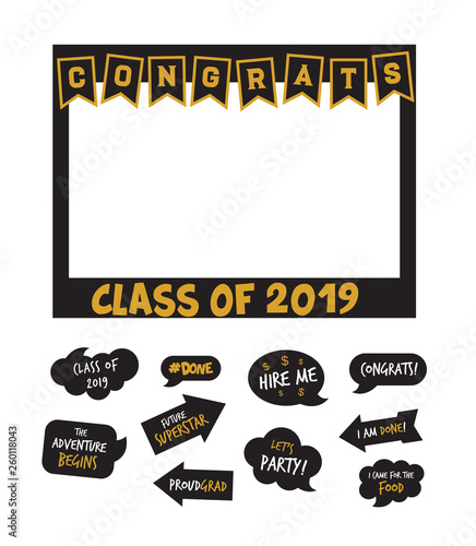 graduation party vector design elements and photo booth props. vector