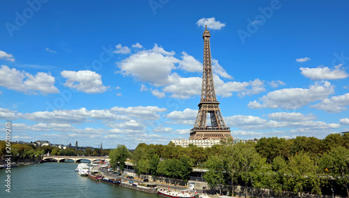 Eiffel Tower and the Seine River in Paris