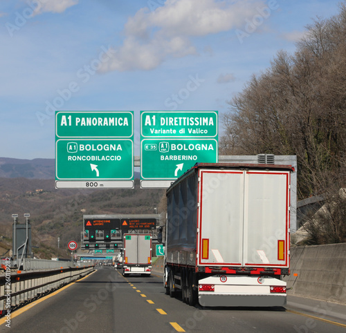 important road junction on Central Italy on the motorway photo