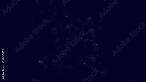 Particles flying in space like a stars and  glowing