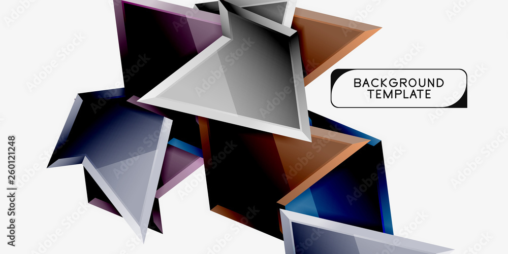 Minimal geometrical triangles with 3d effect abstract background template Minimal geometrical triangles with 3d effect abstract background template