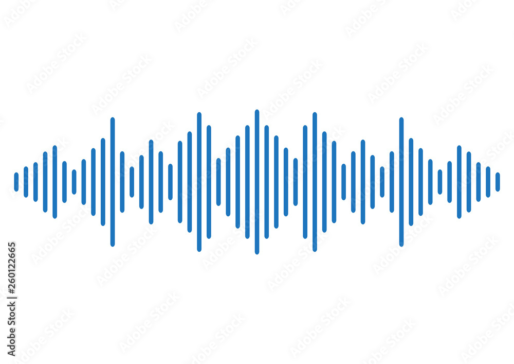 Blue sound wave background. Vector illustration Blue sound wave background. Vector illustration