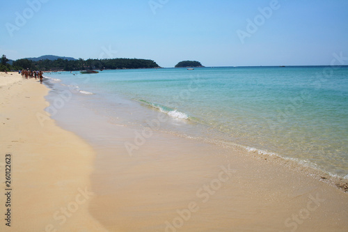 February 11, 2019. Karon beach, Thailand. Sand and sea, Sunny day on the beach.