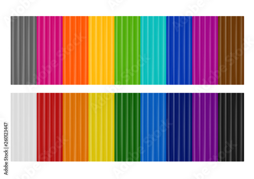 Colored plasticine in a vector on a white background.Multi-colored plasticine for modeling.