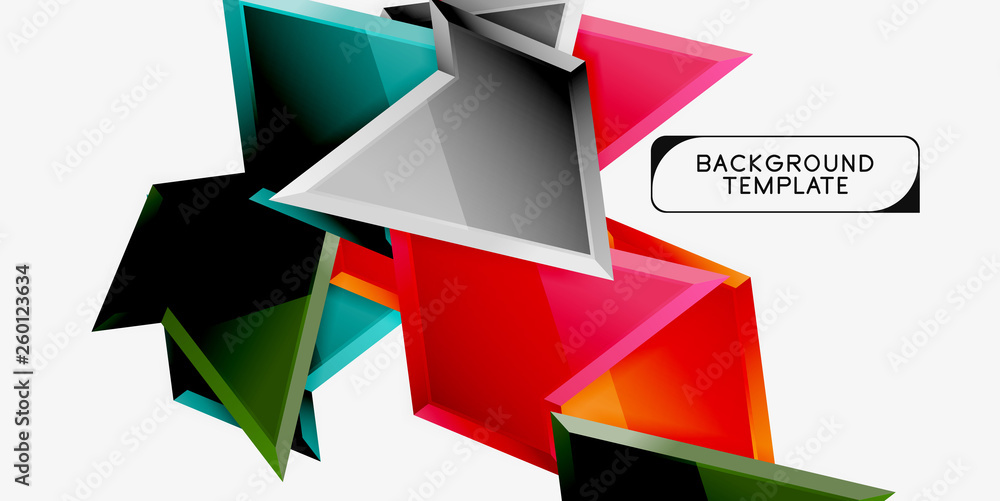Minimal geometrical triangles with 3d effect abstract background template Minimal geometrical triangles with 3d effect abstract background template