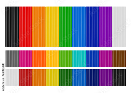 Colored plasticine in a vector on a white background.Multi-colored plasticine for modeling.