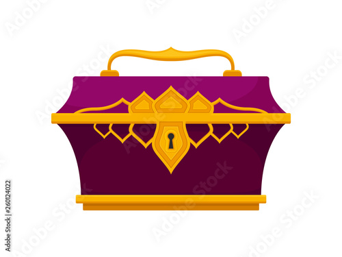 Purple chest on white background. Vector illustration.