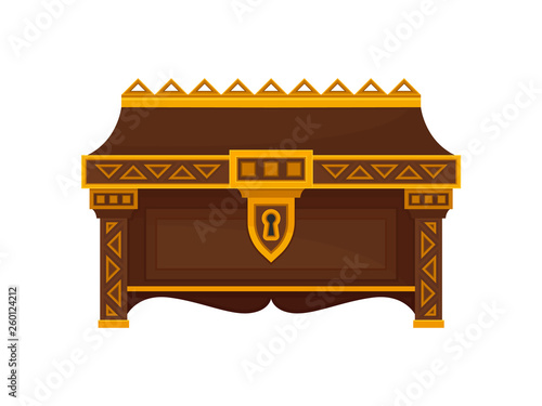 Brown chest on white background. Vector illustration.